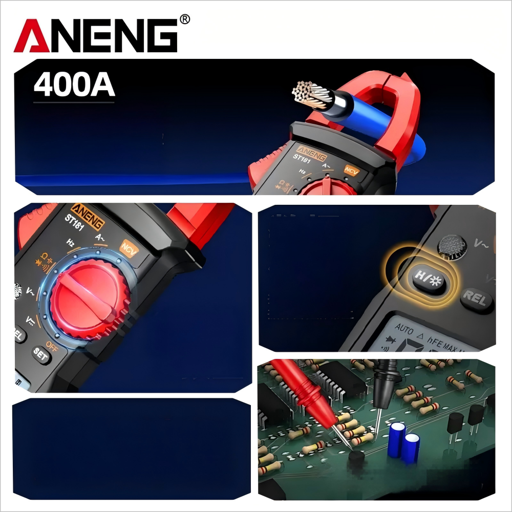 Aneng PN200 Цифровой зажим MELTIMER MULTIMETER AMMETER 4000 CONTS DC/AC 600A ТЕКА TECARTAGE CAR CAR HZ емкость NCV Тест OHM