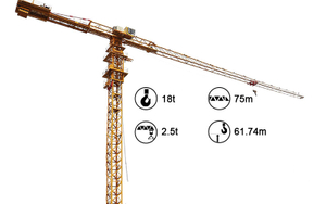 R75/25 китайский промышленно изготовленные башню Topless Crane